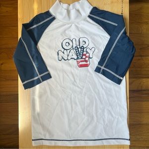 Old Navy Blue & White Rash Guard Youth Size M